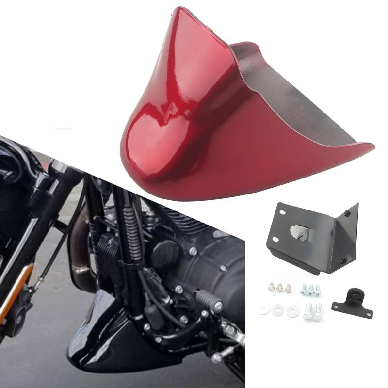 FINMOKAL Rot ABS Frontspoiler Kinnverkleidung Untere Haube Abdeckung Kompatibel mit Harley Sportster XL883 XL1200 Roadster 2004-2020 von FINMOKAL