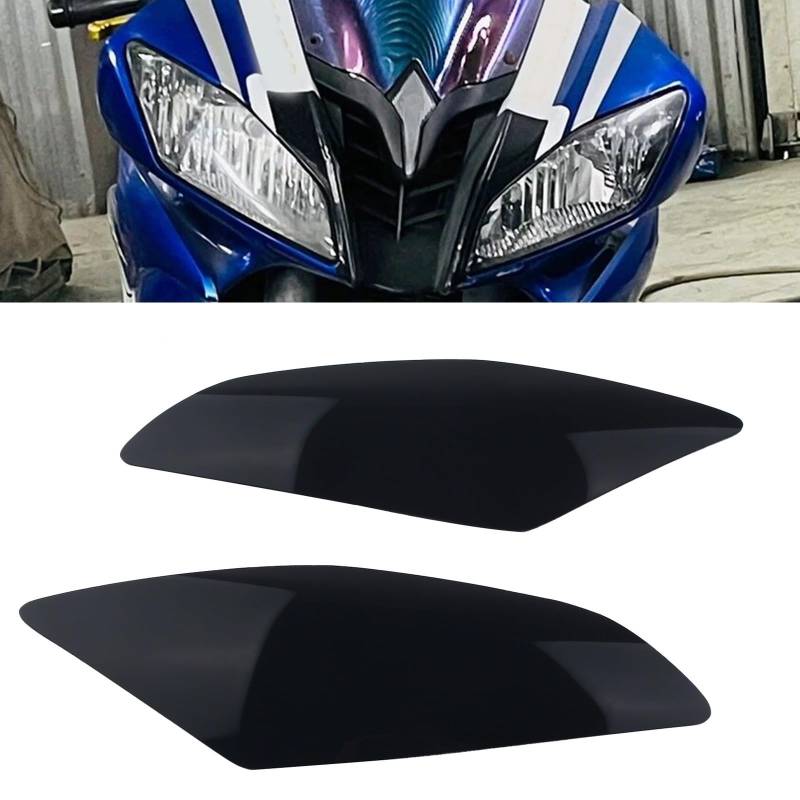 FINMOKAL Scheinwerferabdeckung schwarz passend für Yamaha YZF R6 2008 2009 von FINMOKAL