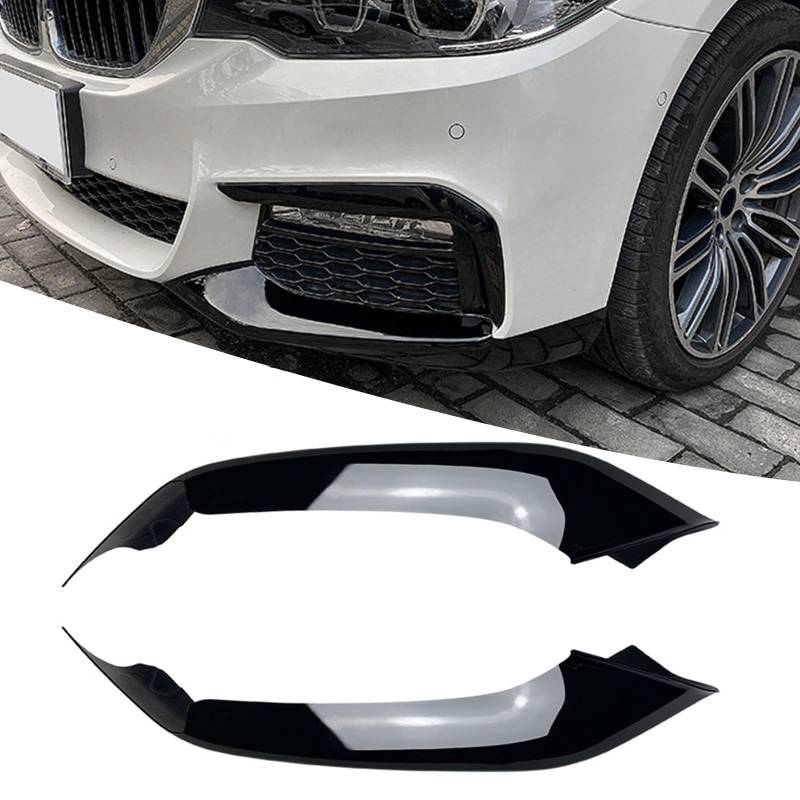 FINMOKAL Schwarze Frontstoßstangen-Lippensplitter kompatibel mit BMW 5er-Serie G30 G31 G38 520i 525i 530i 540i M Sport (M-Tech Bumper Only PRE-LCI) von FINMOKAL