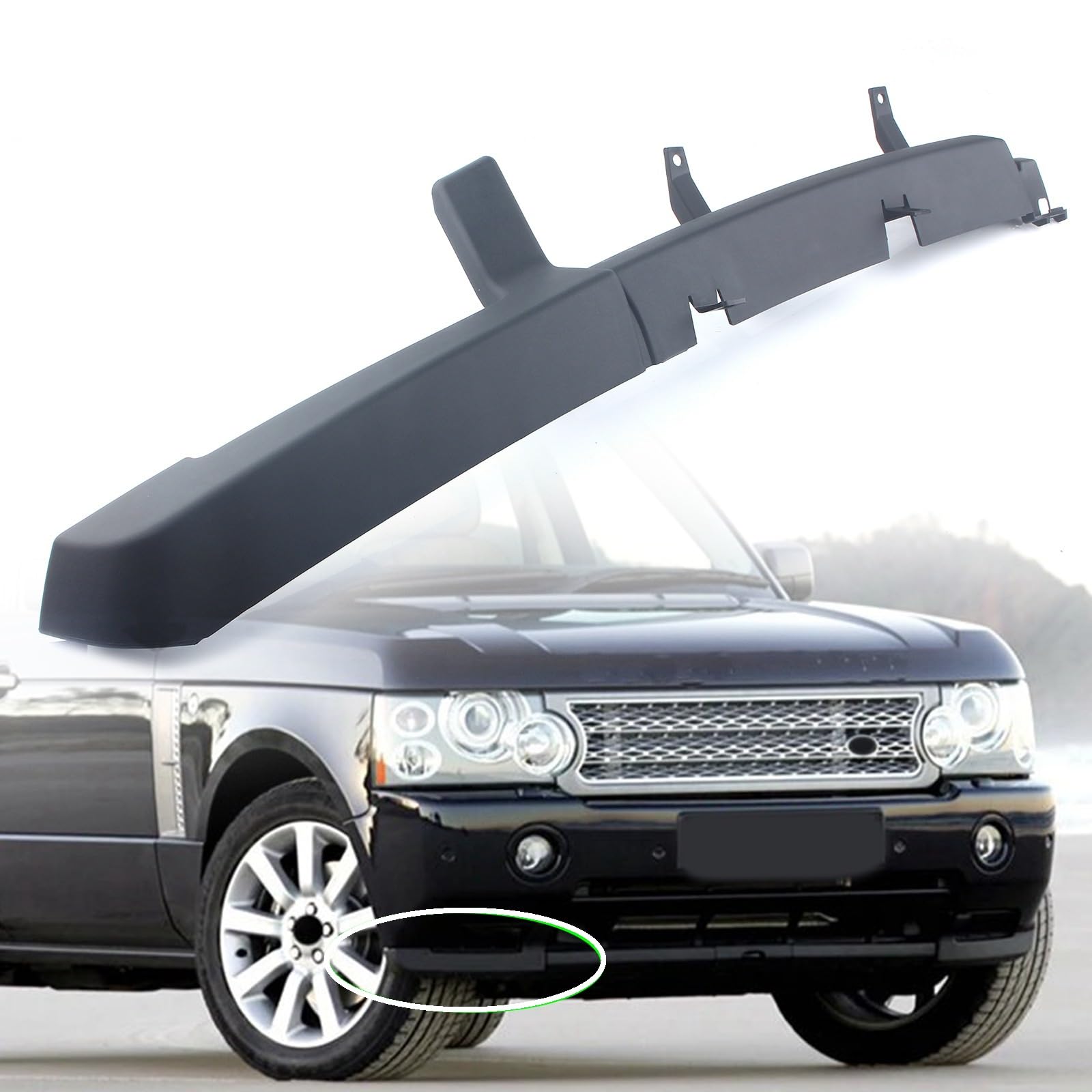 FINMOKAL Stoßstangen-Spoiler vorne unten rechts kompatibel mit L322 Range Rover 2006–2009, Teilenummer DFB500080 (nicht für Sportmodelle) von FINMOKAL