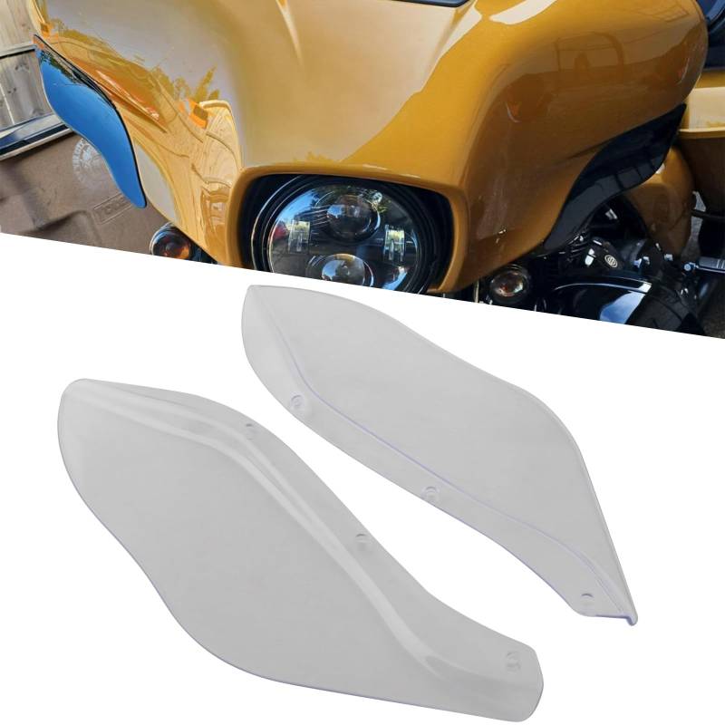 FINMOKAL Transparente Verkleidung Luftabweiser Seitenflügel Windschutzscheibe kompatibel mit Harley Electra Glide Street Glide Tri Glide FLHT FLHX 1996–2013 von FINMOKAL