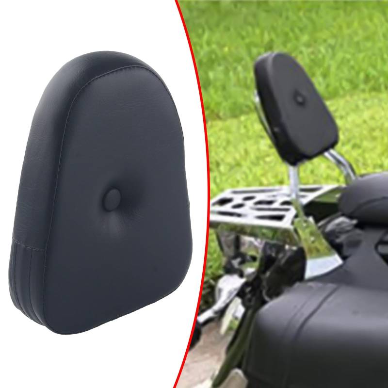 FINMOKAL Universal Motorrad Schwarz Beifahrer Sissy Bar Rückenlehne Kissen Pad Kompatibel mit Harley Honda Suzuki Kawasaki Bikes von FINMOKAL