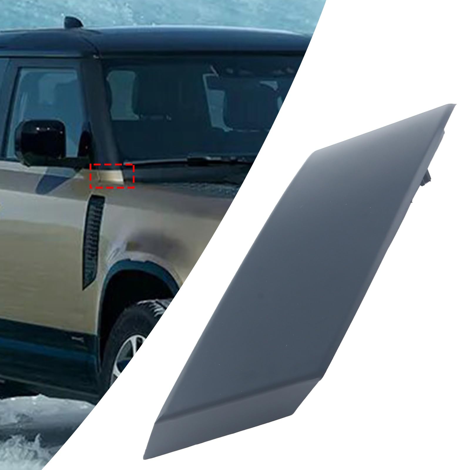 FINMOKAL Vordere rechte A-Säule Panel untere Leiste passend für Land Rover Defender 90 2021–2023 Defender 130 2023 LR157844 von FINMOKAL