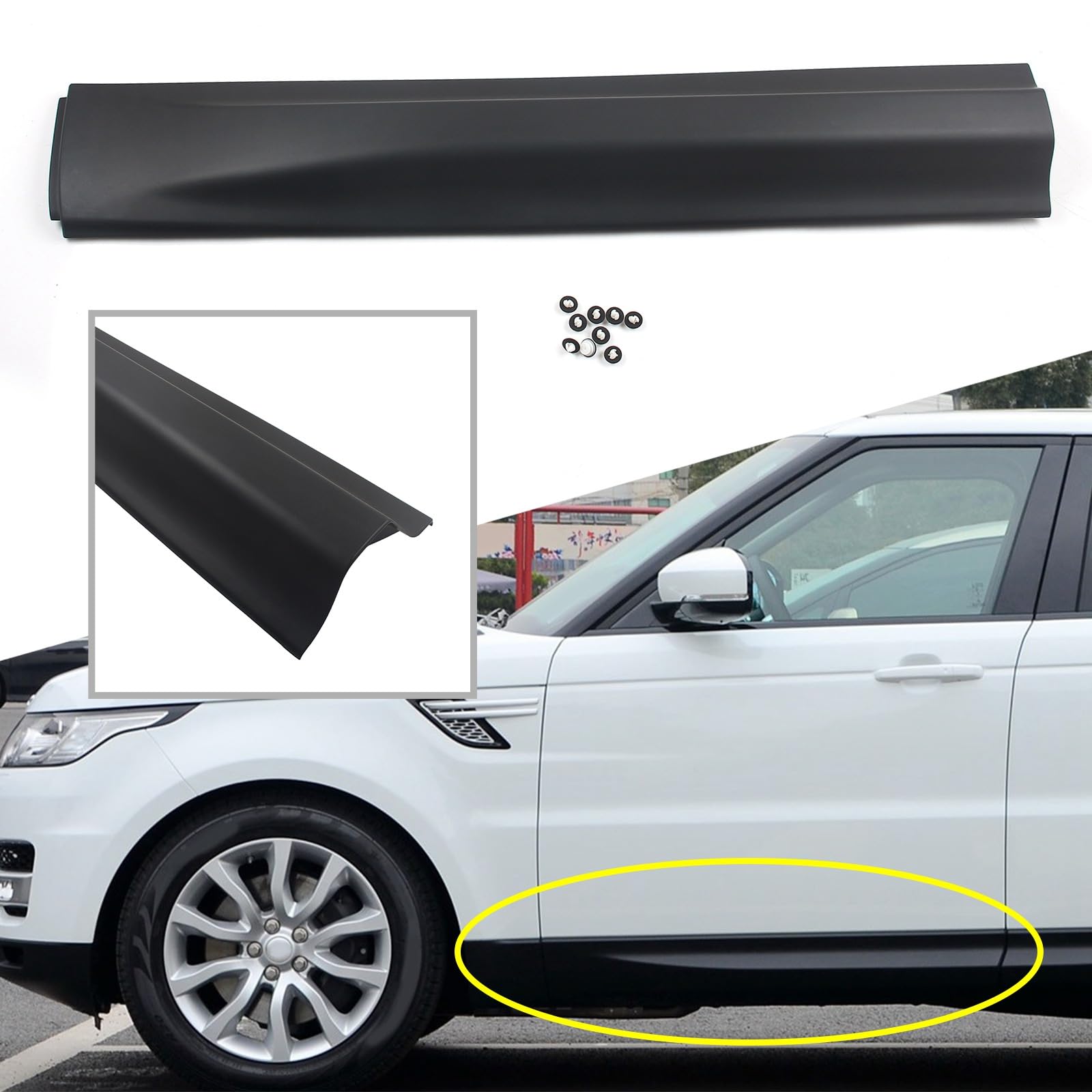 FINMOKAL Vorne links Tür Seite Moulding Trim for Land Rover Range Rover Sport 2014-2019#LR044139 von FINMOKAL