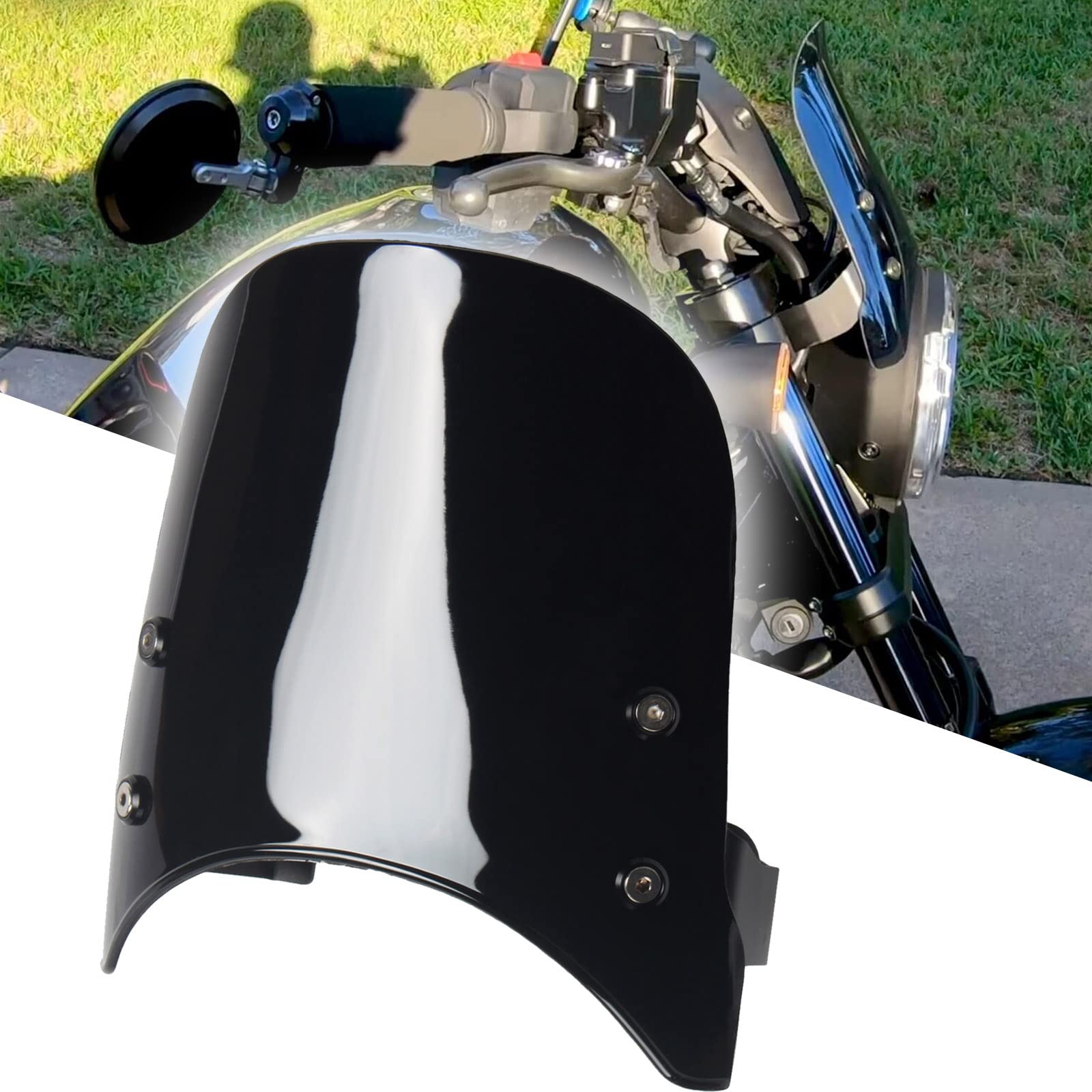 FINMOKAL Windschutzscheiben-Schutzfolie für Honda Rebel 1100 DCT CMX 1100 2021, Schwarz von FINMOKAL