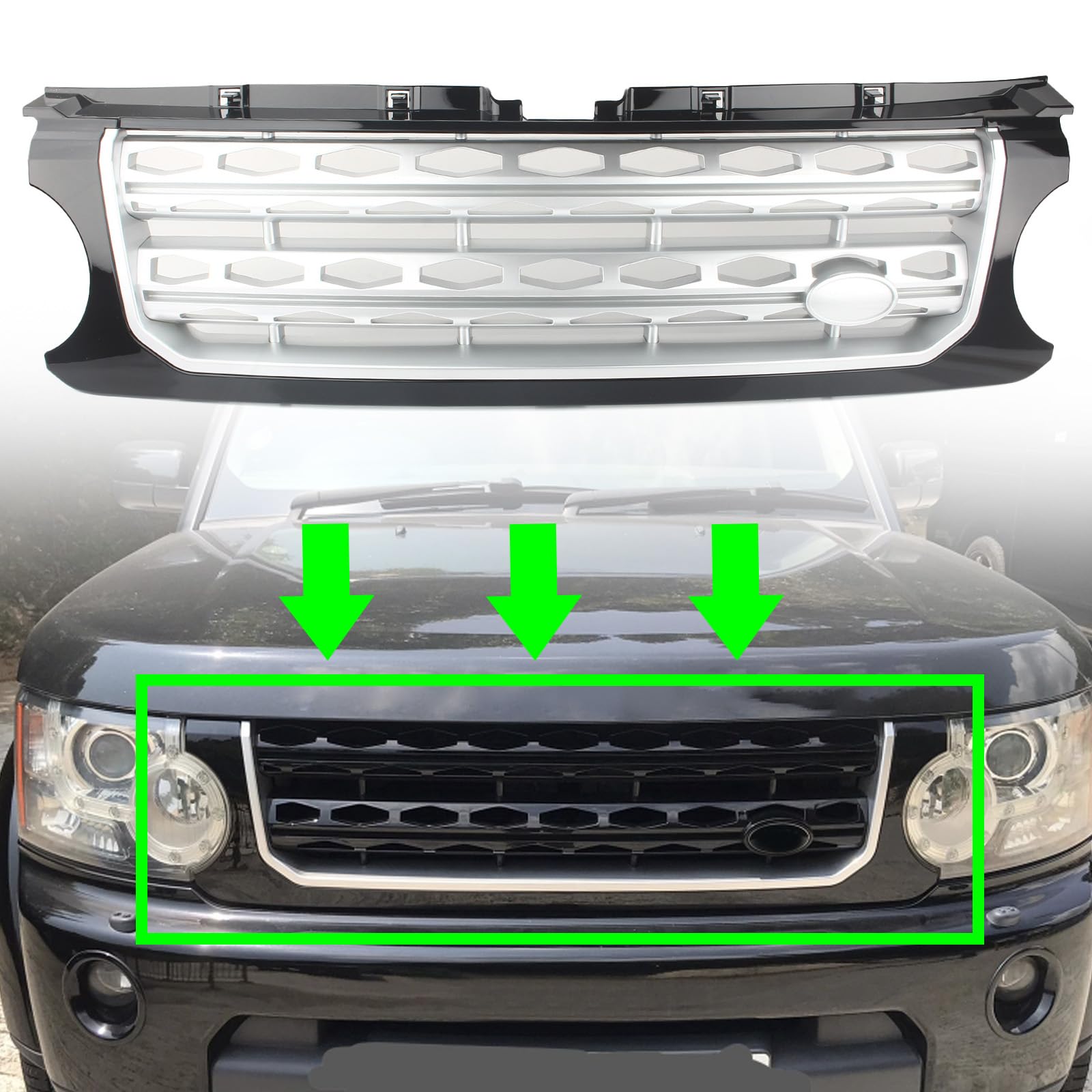 FINMOKAL für Land Rover Discovery 4/LR4 2010-2013 Chromgitter Frontstoßstangengrill/Grillschutz von FINMOKAL