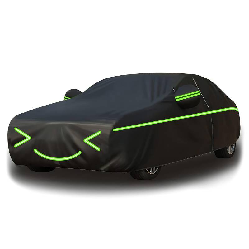 Autoabdeckung für Skoda Superb II Hatchback, Autoabdeckung Outdoor, Verdicken, Autoplane, Autogarage Abdeckung Atmungsaktiv, mit Reißverschluss, Maßgeschneidert(Green Black) von FIRMDAF