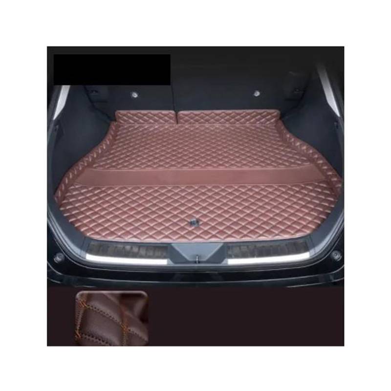 Für Toyota Für Harrier 2021 2022 Auto Boot Mat Hinten Stamm Liner Cargo Leder Boden Teppich Fach Matten Schutz Zubehör Kofferraummatte Auto(Brown 1 pcs) von FIXCOR