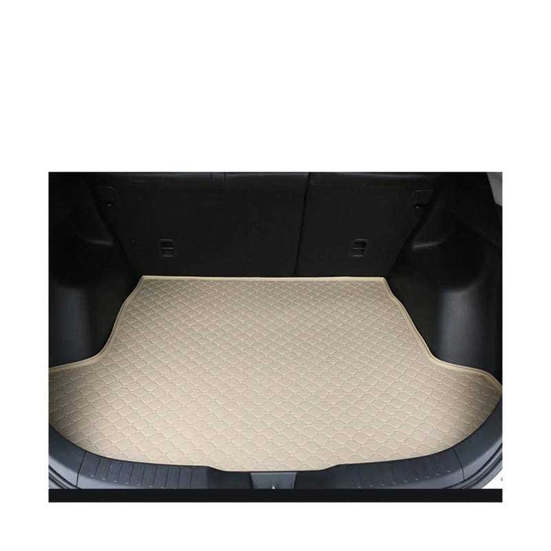 Kofferraum Matte Wasserdicht Schwanz Boot Teppiche Flache Seite Fracht Teppich Pad Liner Für Citroen C5 Für Aircross 2017-2023 Kofferraummatte Auto(Beige) von FIXCOR