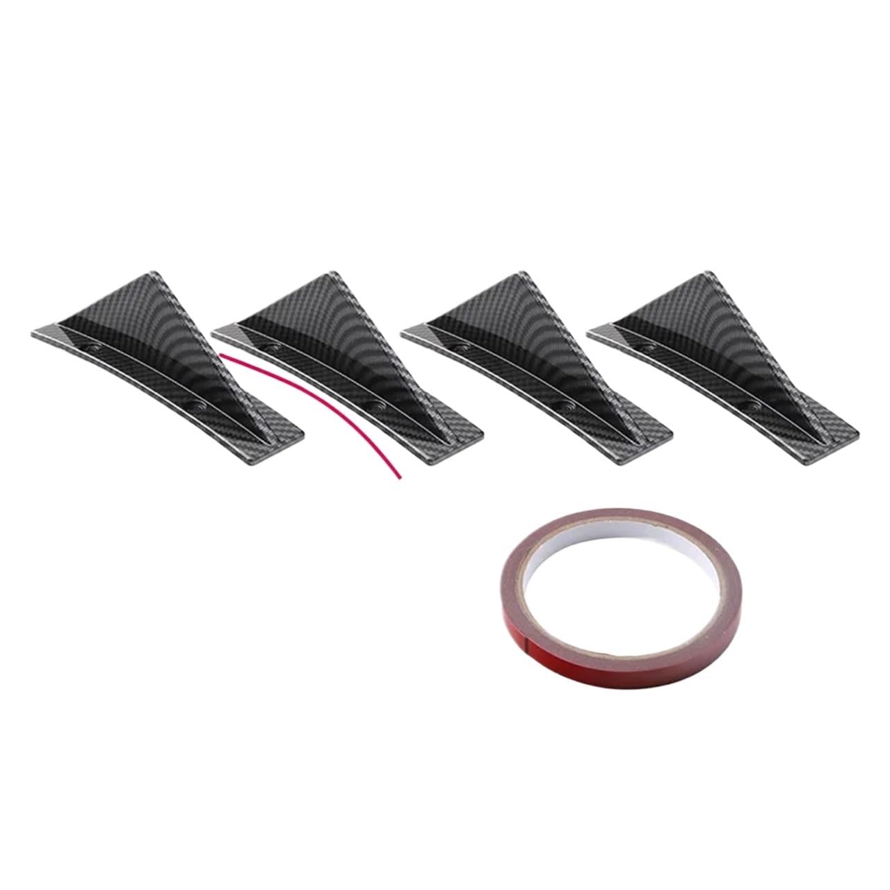 Heckflügel 4 Stück Universal Auto Heckspoiler Spoiler Schwarz Arc Heckstoßstange Lippendiffusor Haifischflossen Kinnstoßstangenschutz Schutzabdeckung Heckspoiler(4pcs Arc Carbon) von FIYFIOW