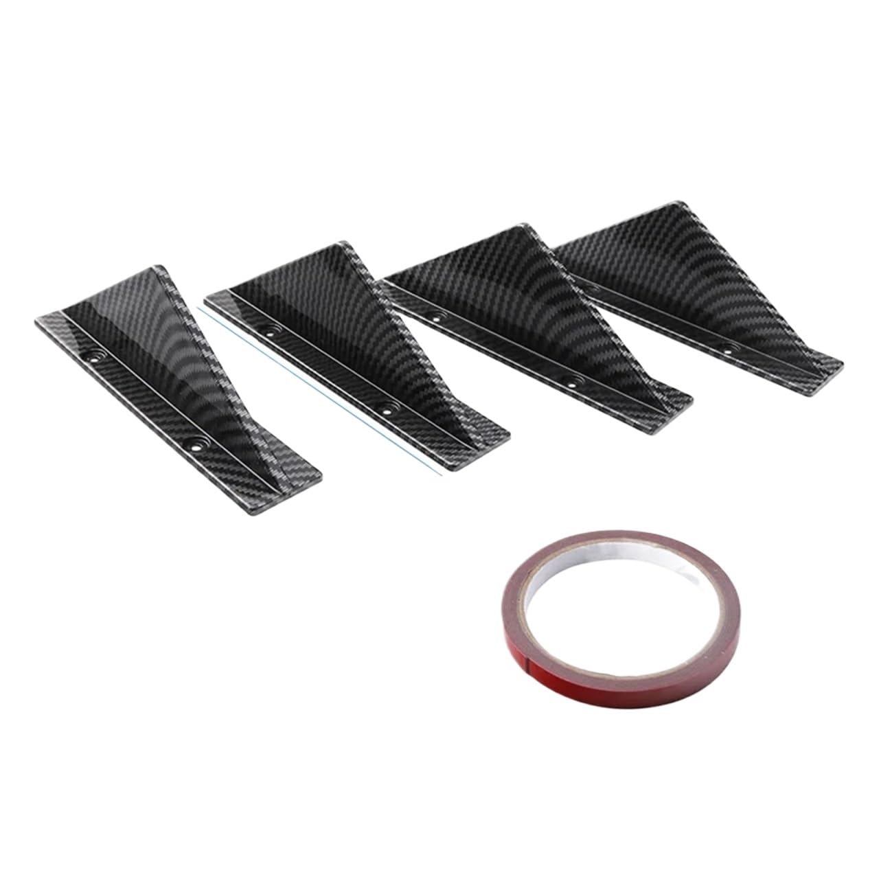 Heckflügel 4 Stück Universal Auto Heckspoiler Spoiler Schwarz Arc Heckstoßstange Lippendiffusor Haifischflossen Kinnstoßstangenschutz Schutzabdeckung Heckspoiler(4pcs Flat Carbon) von FIYFIOW