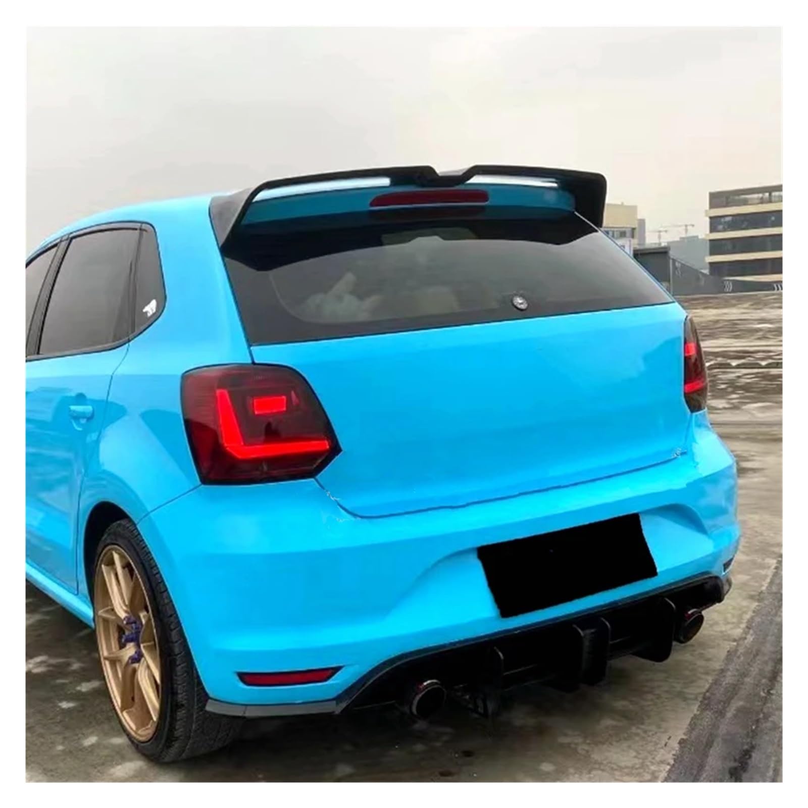 Heckflügel Für Stil Dach Spoiler ABS Hinten Stamm Lip Flügel Für VW Für Polo MK5 6R 6C 2011 2012 2013 2014 2015 2016 2017 2018 Auto Zubehör Heckspoiler(Kohlefaser-Optik) von FIYFIOW