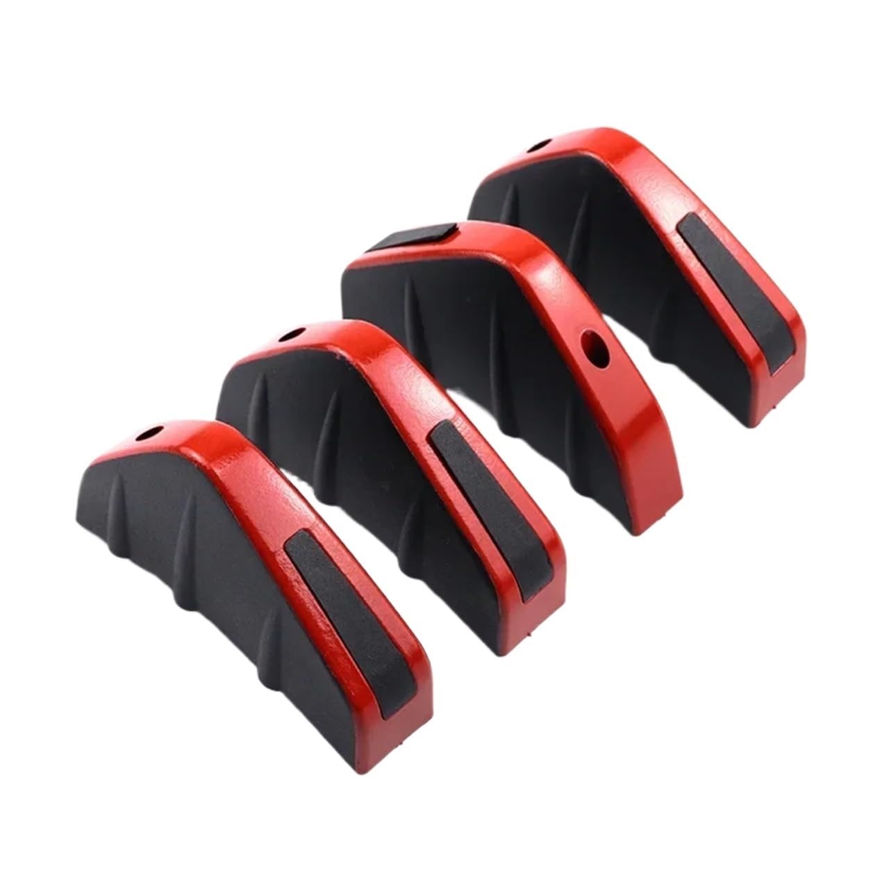 Heckflügel Universal 4 Stücke Carbon Faser Auto Modifizierte Heckschürze Diffusor Spoiler Schwarz Oder Rot ABS Heckschürze Lip Diffusor Anti-kollision Heckspoiler(Red Black) von FIYFIOW