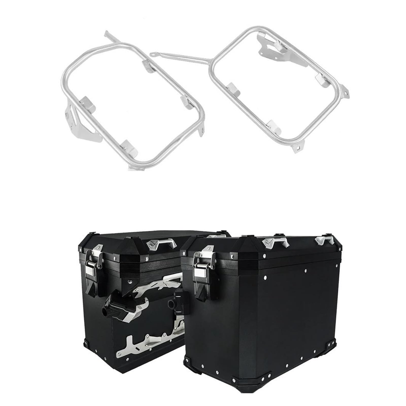 Hinterradgepäckträger Für XADV 750 Für XADV750 2017-2019 2020 Edelstahl Halterung Motorrad Packtaschen Top Case Aluminium Satteltasche Rack Gepäck Box Gepäck Rack(Panniers Bracket-BK) von FIYFIOW