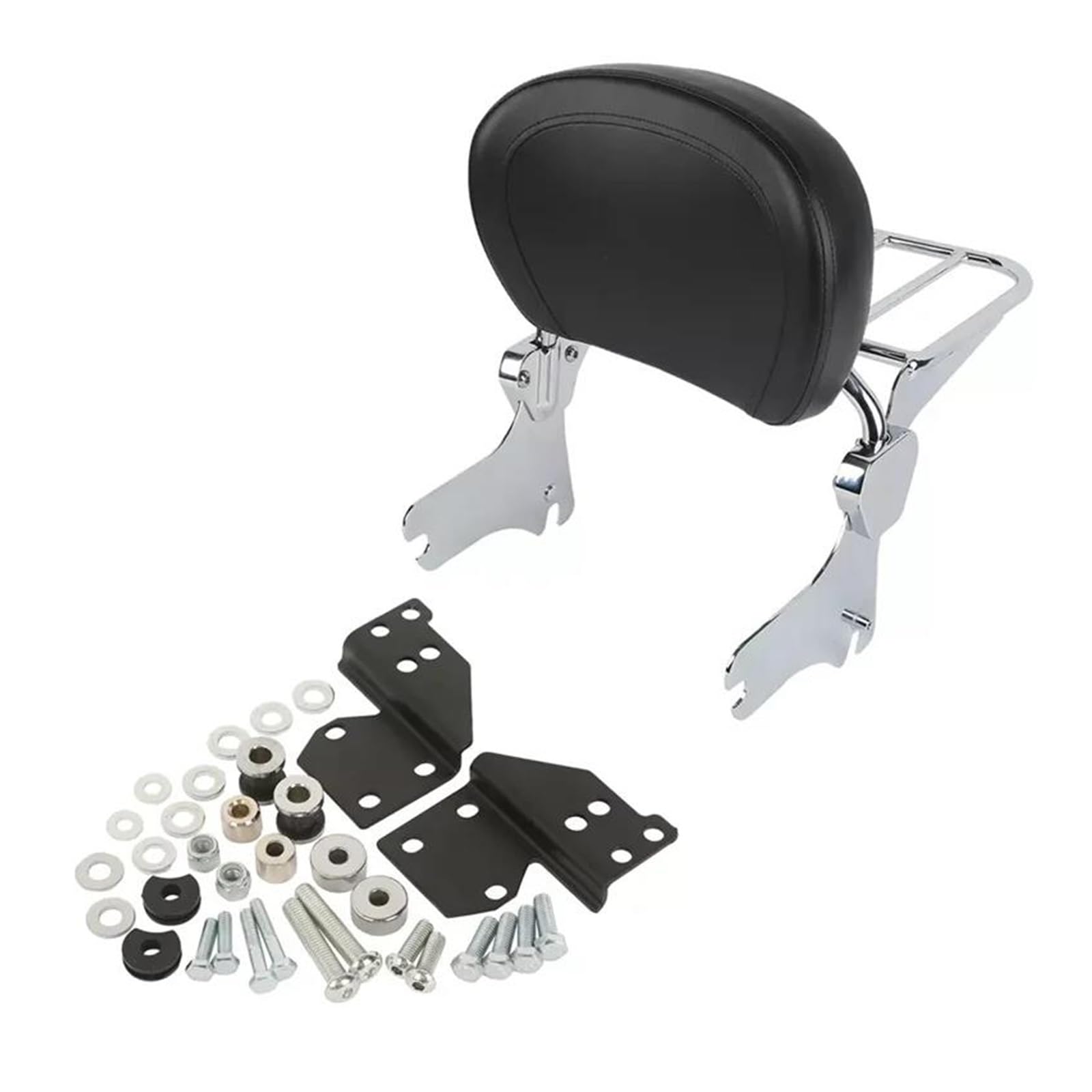 Hinterradgepäckträger Motorrad Sissy Bar Gepäckträger Docking Kit Für Road Für King Für Street Für Glide Für Electra Classic Für FLHT Für FLHX Für Touring 97–08 Gepäck Rack(Chrom) von FIYFIOW