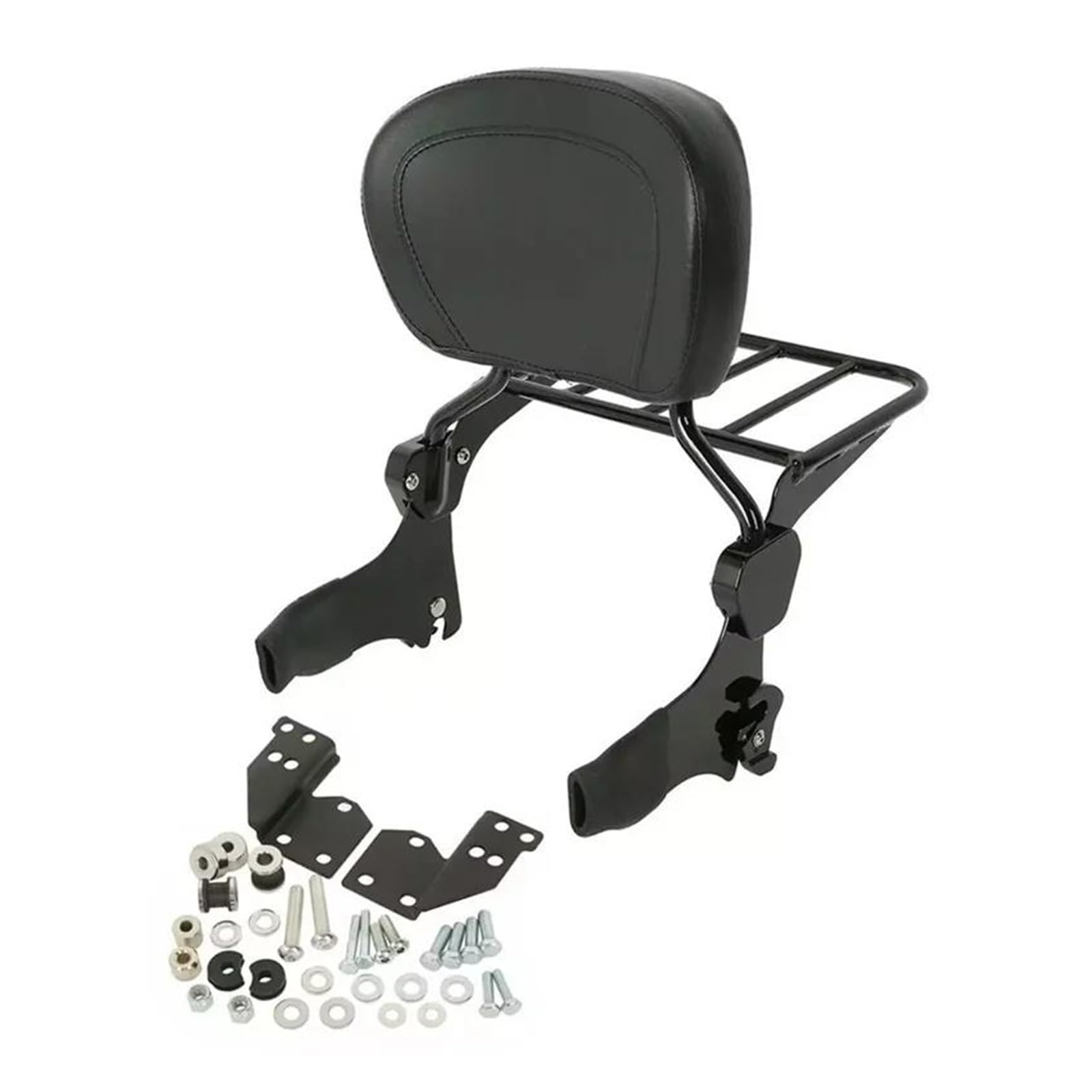 Hinterradgepäckträger Motorrad Sissy Bar Gepäckträger Docking Kit Für Road Für King Für Street Für Glide Für Electra Classic Für FLHT Für FLHX Für Touring 97–08 Gepäck Rack(Schwarz) von FIYFIOW