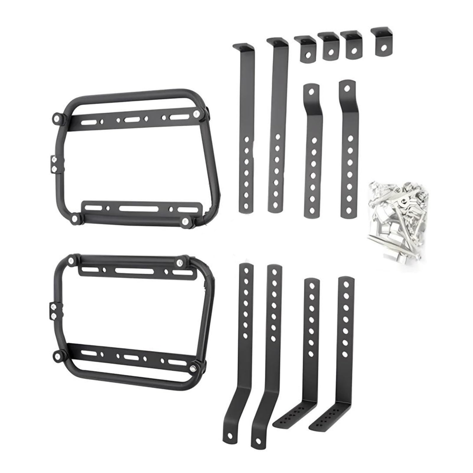 Hinterradgepäckträger Schwarz Universal Motorrad Side Box Halterung Hinten Seite Gepäck Fall Träger Abnehmbare Gepäck Rack von FIYFIOW