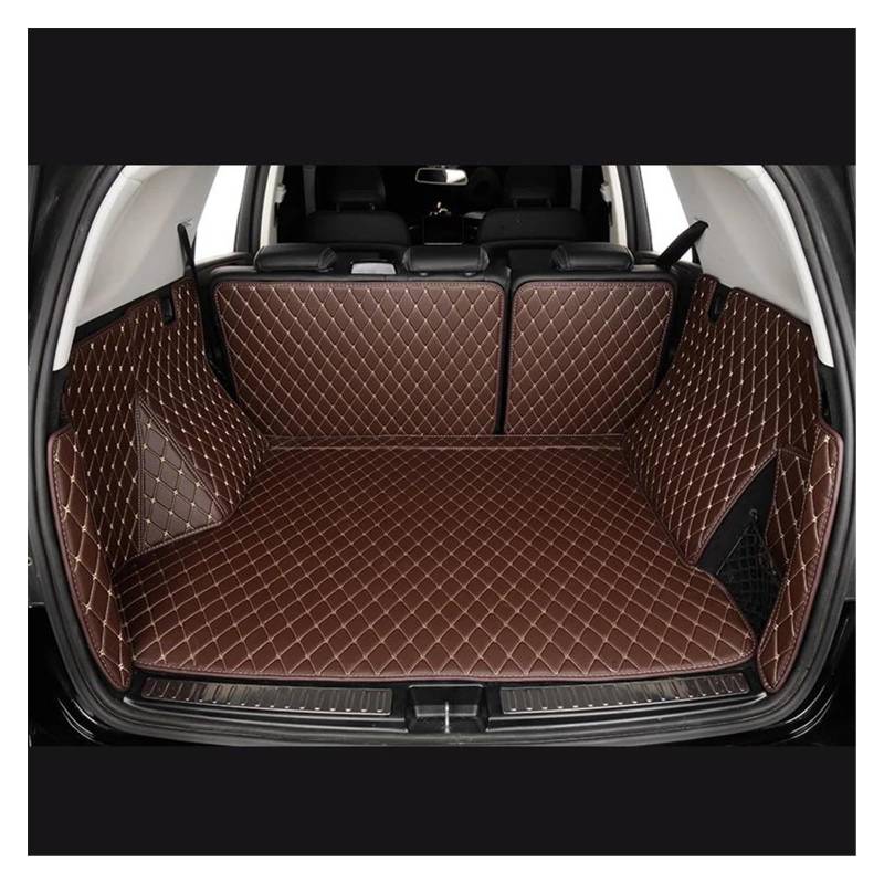 Kofferraummatte Kofferraum Schutzmatte 5 Sitze Für Dacia Für Jogger 2021 2022 2023 2024 Auto Cargo Liner Pads Auto Boot Teppich Custom Car Trunk Matten(Coffee) von FIYFIOW