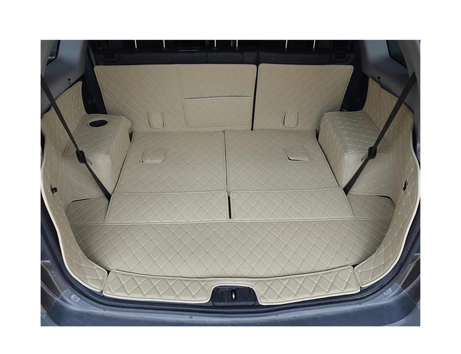 Kofferraummatte Kofferraum Schutzmatte 7 Sitze Für Chevrolet Für Captiva Benutzerdefinierte Kofferraummatten Leder Cargo Liner Boot Teppiche Hinten Innendekoration Zubehör Abdeckung(Beige) von FIYFIOW