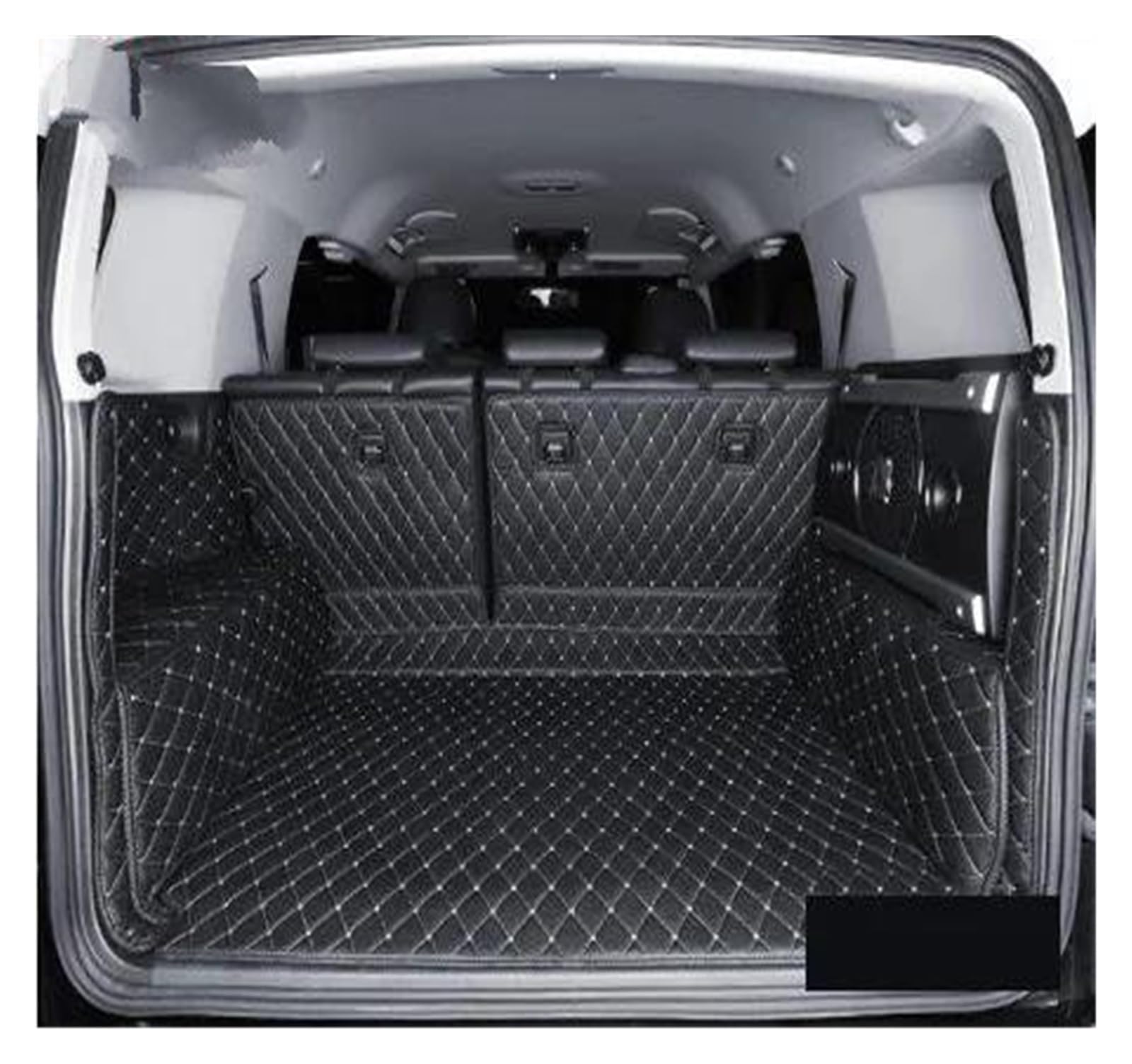 Kofferraummatte Kofferraum Schutzmatte Auto-Kofferraummatte Cargo-Liner Leder Für Toyota Für FJ Für Cruiser 2008 2009 2010 2011 2012 2013 2014 2015 2016 2017 2018 2019(Black beige,B) von FIYFIOW