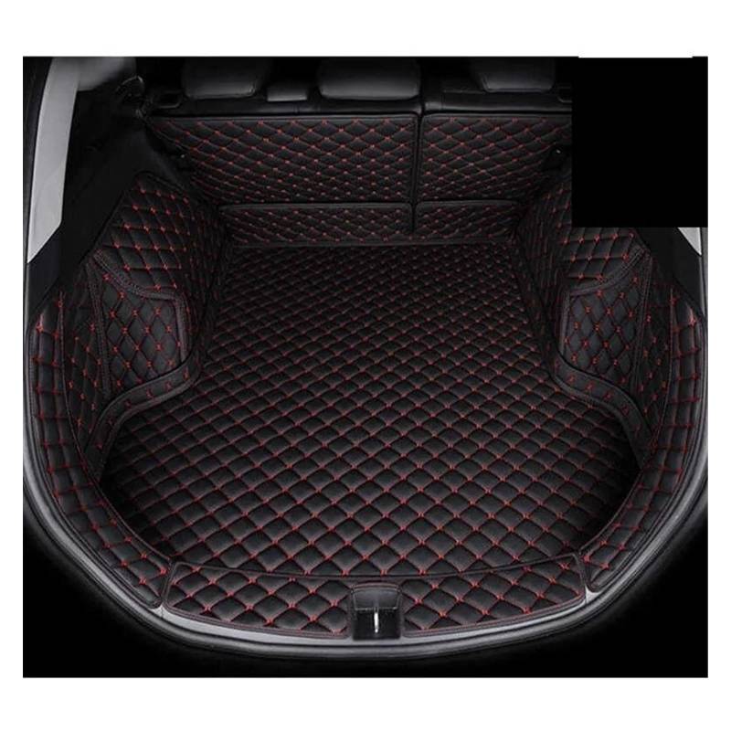 Kofferraummatte Kofferraum Schutzmatte Für Für Q3 2012 2013 2014 2015 2016 2017 Cargo-Liner Teppich Innenausstattung Abdeckung High Side Auto Kofferraummatte(A Black red) von FIYFIOW