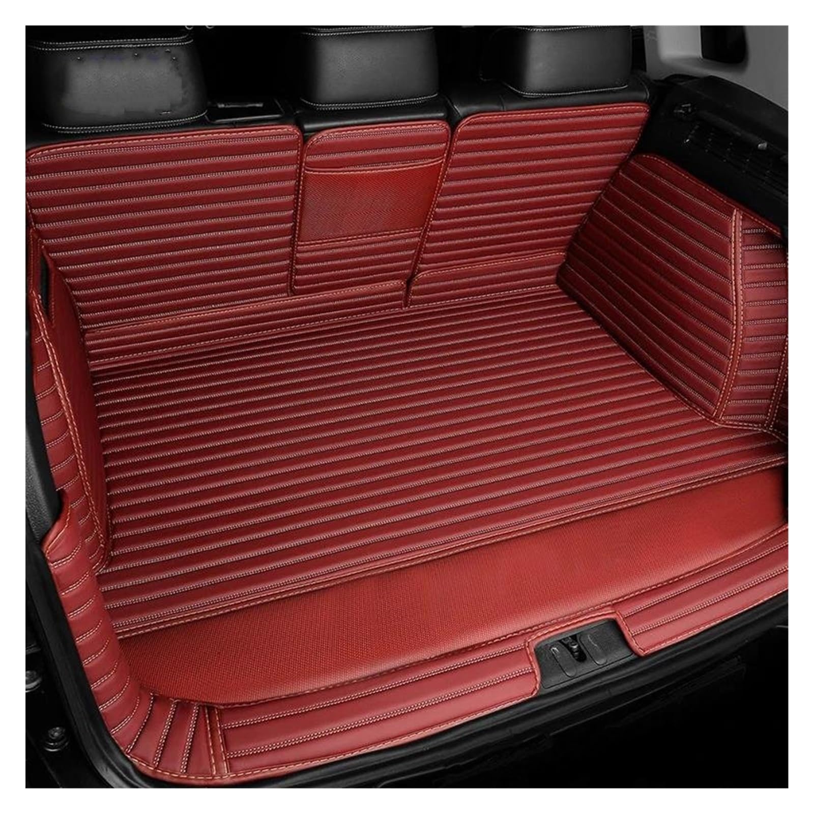 Kofferraummatte Kofferraum Schutzmatte Für Tesla Für Modell 3 2024 PU Leder Kofferraummatten Cargo Liner Verdickter Schwamm Autozubehör(Stripes C) von FIYFIOW