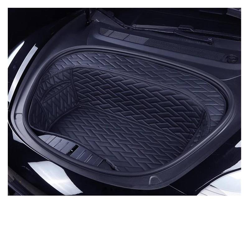 Kofferraummatte Kofferraum Schutzmatte Für Tesla Modell 3 2021-2022 Auto Leder Volle Encirculation Trunk Pad Vorne Hinten Kofferraum Matte Innen Dekoration Zubehör(Front) von FIYFIOW