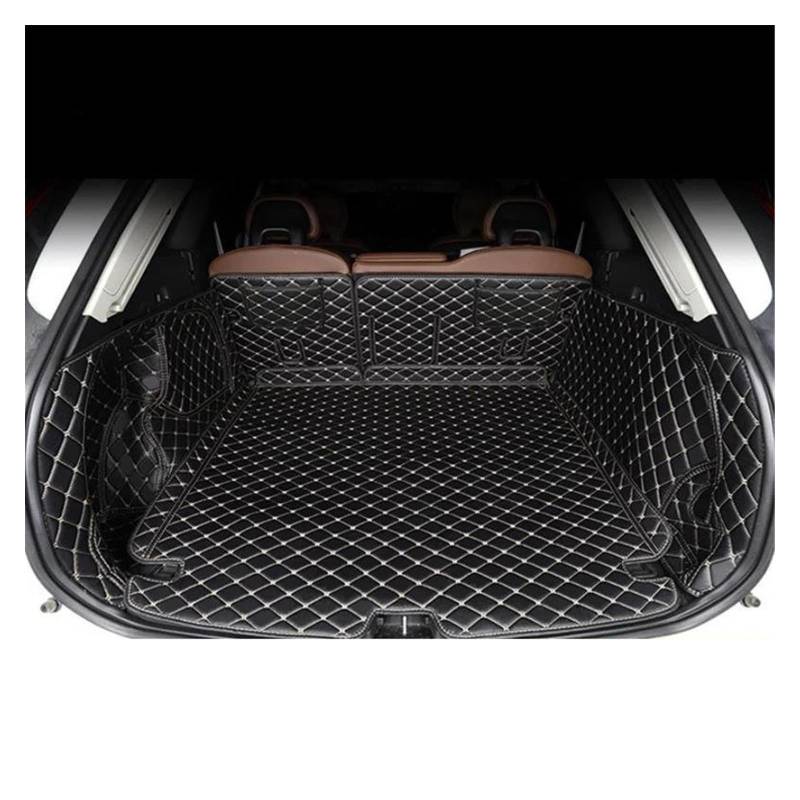 Kofferraummatte Kofferraum Schutzmatte Für Volvo Für XC60 2018 2019 2020 2021 2022 Zubehör Teppich Leder Boot Liner Tray Auto Hinten Trunk Cargo Matte Boden Blatt Teppich(Brown Full Cover) von FIYFIOW