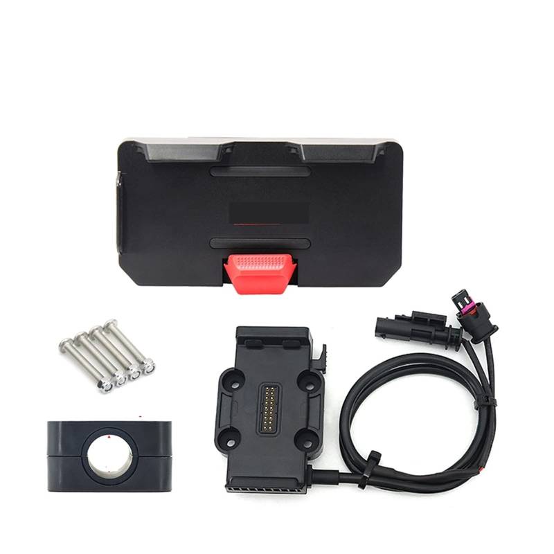 Motorrad GPS Navigation Halterung Für Alle Motorräder Drahtlose Lade 12/16/22mm Roll Bar Telefon Navigation Halterung Basis Für R1250GS R1150GS F750GS F850GS R1200GS(A Set - Black 12mm) von FIYFIOW