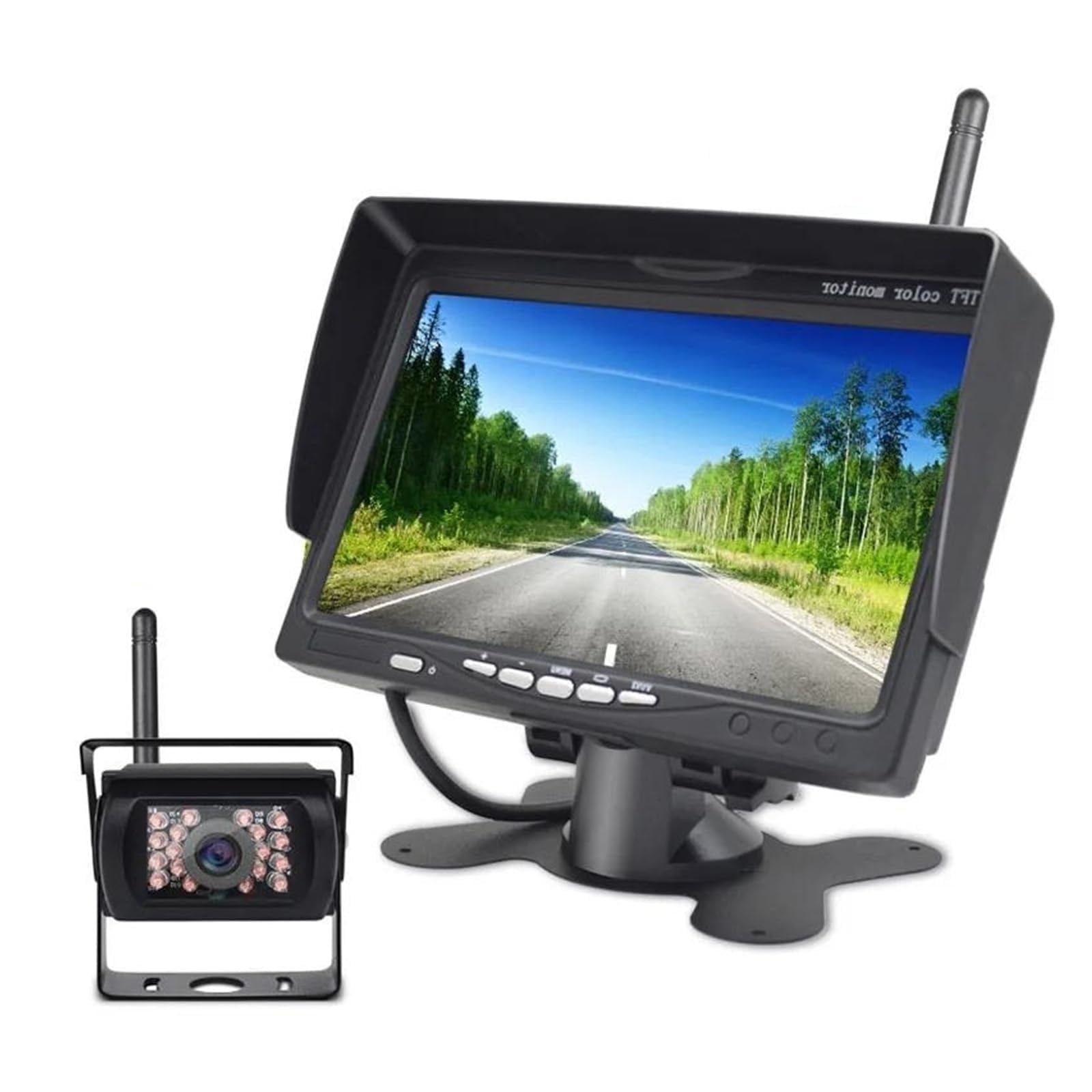 Rückansichtskamera 12V-24V Display Nachtsicht Drahtlose Rückansicht Kamera 7In Auto Monitor Bildschirm Reverse Bild Für LKW Bus RV Anhänger Bagger Reverse Kamera von FIYFIOW