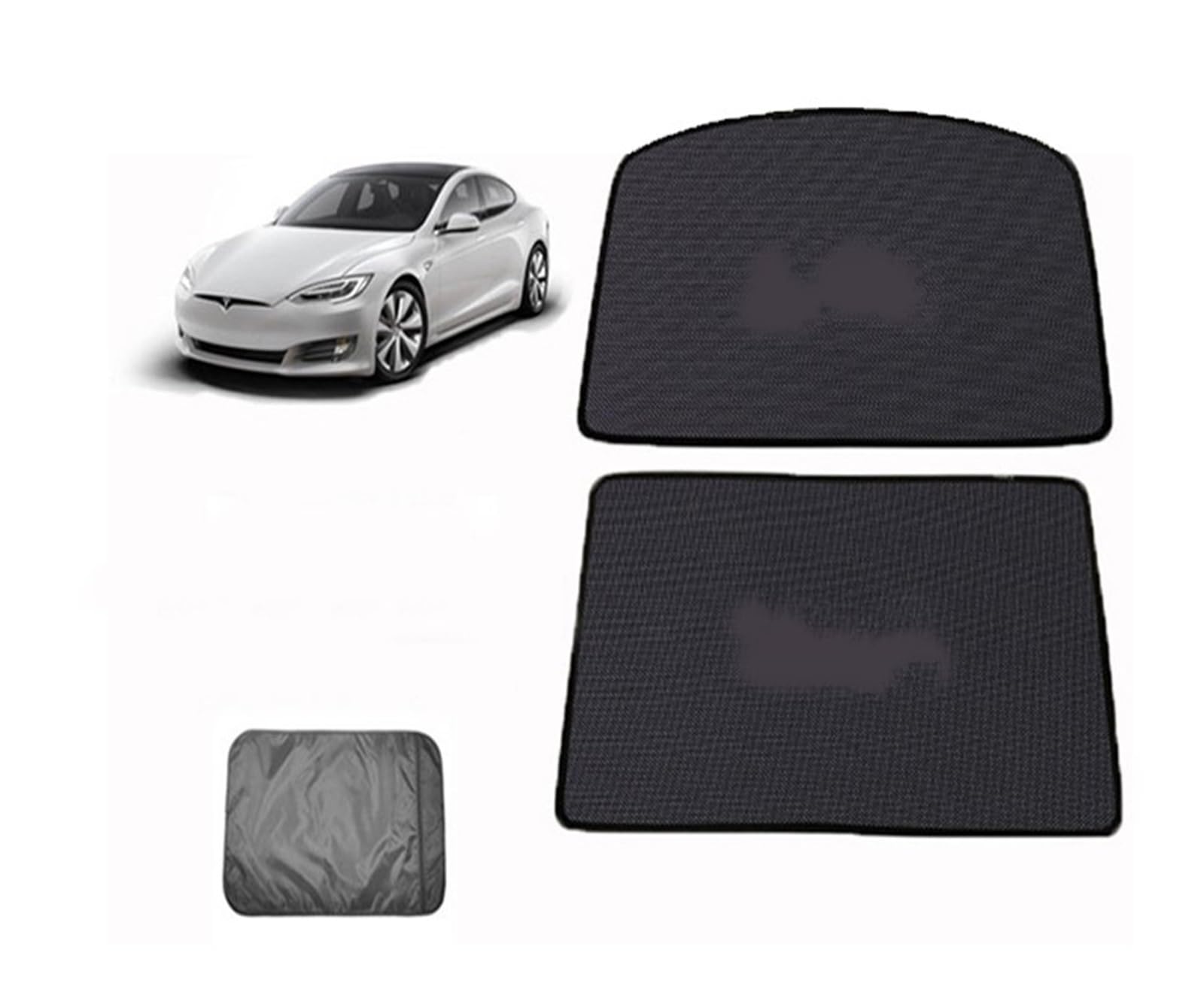 Sonnenblende Auto Für Tesla Für Modell S Auto Glas Dach Sonnenschirm Vorne Hinten Schiebedach Windschutzscheibe Dachfenster Rollo Schatten Net UV Schutz Innen Abdeckung Sonnenschutz Vorhang(2pcs Set N von FIYFIOW