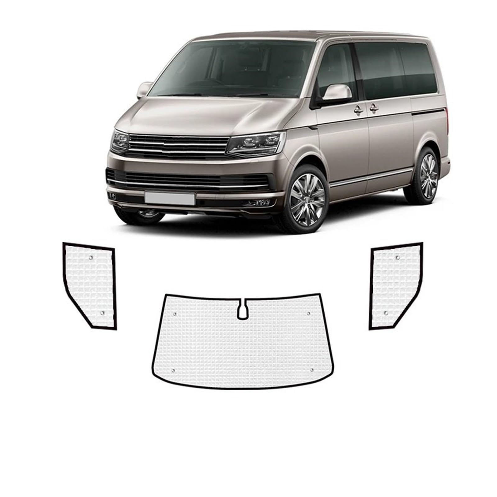 Sonnenblende Auto Für VW Für Transporter Für T5 Für Caravelle Für Multivan Für Doubleback 2003~2015 Vollständige Abdeckung Sonnenschutz Auto Zubehör Shuttle California Sonnenschutz Vorhang(Front Win von FIYFIOW