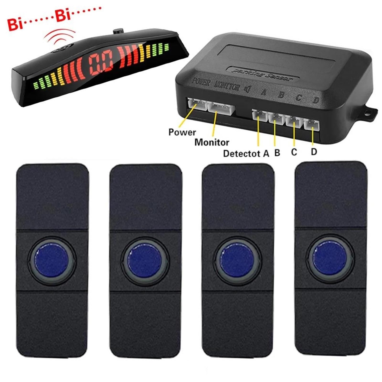 Parksensoren 13mm Parkplatz Sensor Park Tronic Kit Mit Schalter Mit Bildschirm Umkehr Radare Detektor Alarm Parkplatz Sensoren Parkhilfe(Blau) von FJGIGN