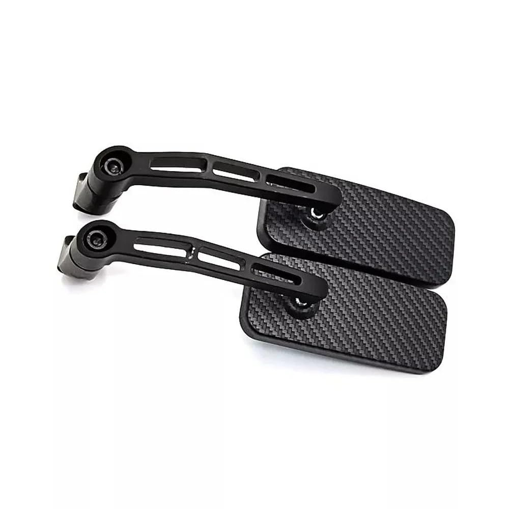 FJHEBIOUB Lenkerenden-Rückspiegel Für H&ONDA Für Y&AMAHA Für Suzuki Für Ka&wa&sa&ki Universal 8mm 10mm Motorrad Rückspiegel Seitenspiegel Rückseite Konvexen Spiegel(Carbon Fiber Exterior) von FJHEBIOUB