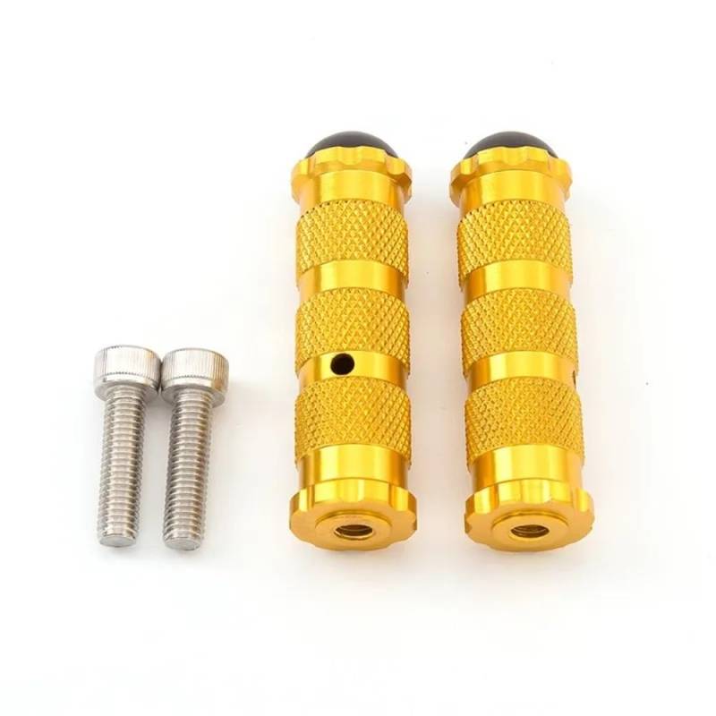 FJHEBIOUB Motorrad Fußrasten Klemme Fußstützenhalterung Für Y&AMAHA Für Kawasaki Für H&ONDA 8MM CNC Aluminium Universal Motorrad Racing Bike Fußstütze(Gold) von FJHEBIOUB