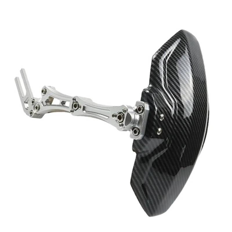 FJHEBIOUB Motorrad Kotflügelabdeckung Für Y&AMAHA MT-07 MT09 Für H&ONDA N1s Motorrad Kotflügel Carbon Look Hinten Fender CNC Universal Motorrad Hinterrad Abdeckung(Silver) von FJHEBIOUB