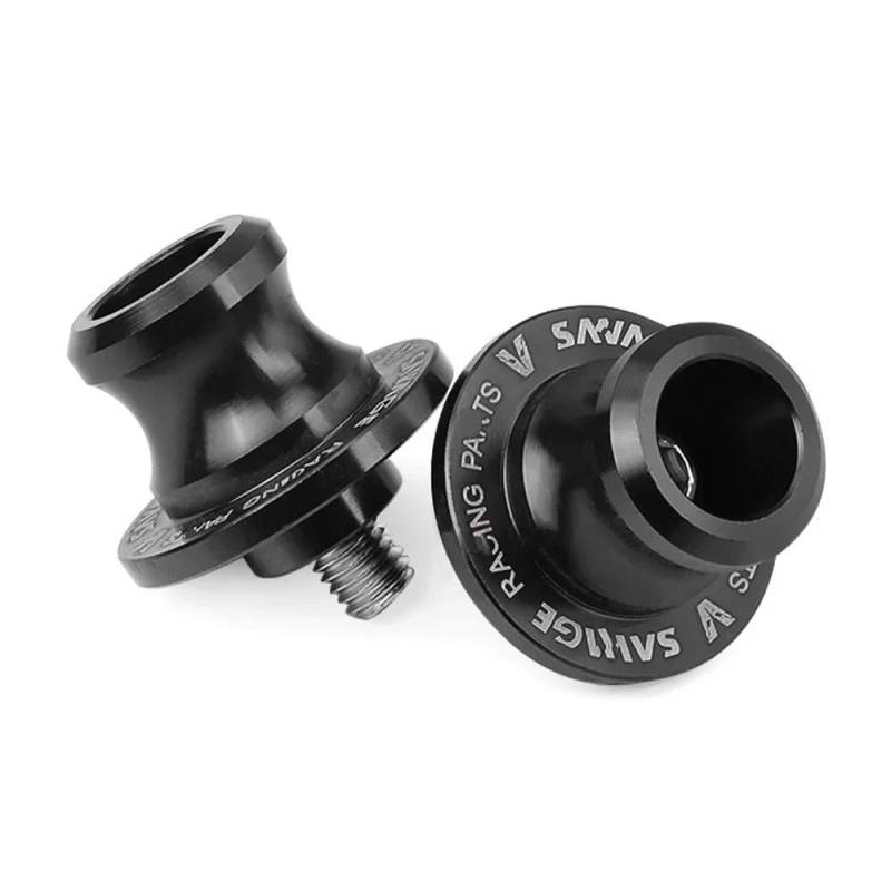 FJHEBIOUB Motorrad Schwinge Sliders Spulen Für GSXS 750 950 1000 GSX 250 650 1250 1300 GSXR 125 150 600 750 1000 Motorrad Rad Stehen Schraube Schwinge Spulen Slider(Black) von FJHEBIOUB