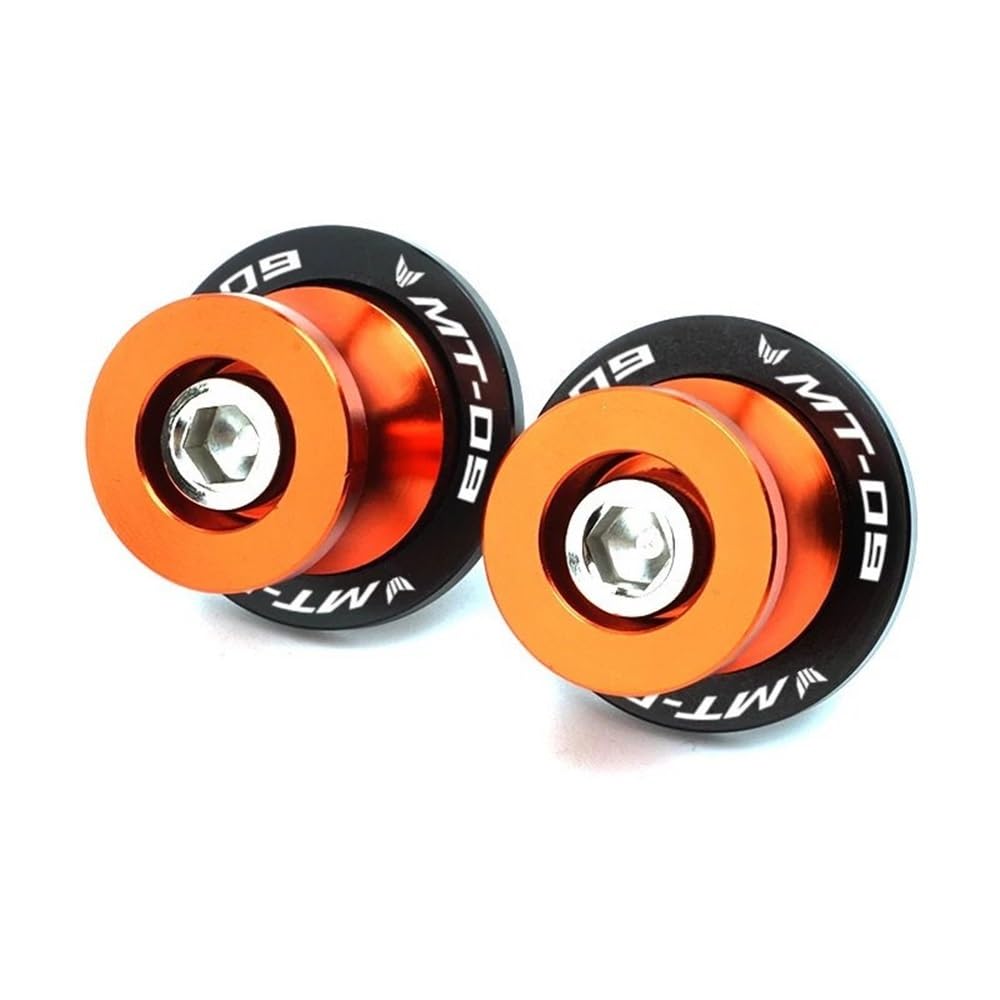 FJHEBIOUB Motorrad Schwinge Sliders Spulen Für MT03 MT09 MT10 MT 03 09 10 Mt03 Mt09 Mt10 Motorradzubehör Schwingenspulen Schieber Ständerschrauben(Orange 2) von FJHEBIOUB