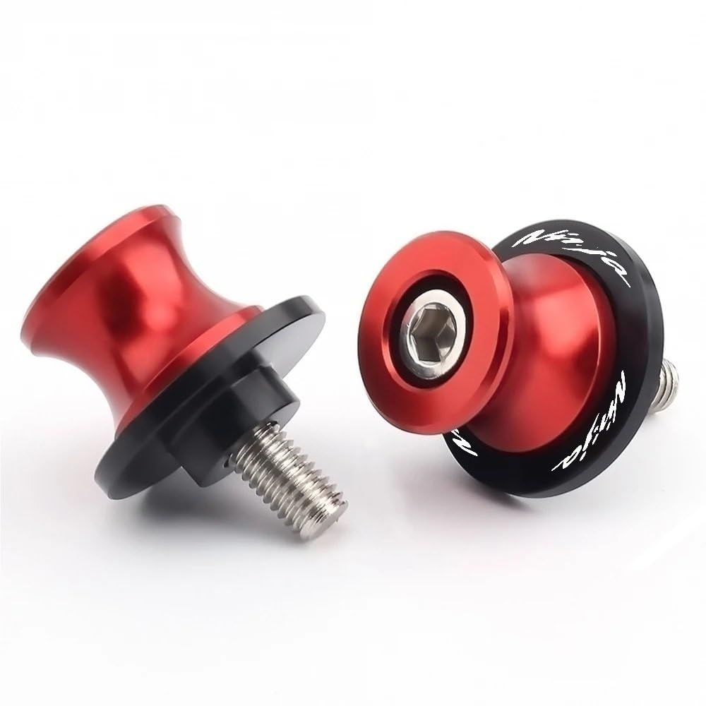 FJHEBIOUB Motorrad Schwinge Sliders Spulen Für Ninja 250 250Sl 2300 400 650 1000Sx Zx6r Zx10r Moto Zubehör Schwinge Spulen Sliders Stand Schrauben(8MM Red) von FJHEBIOUB