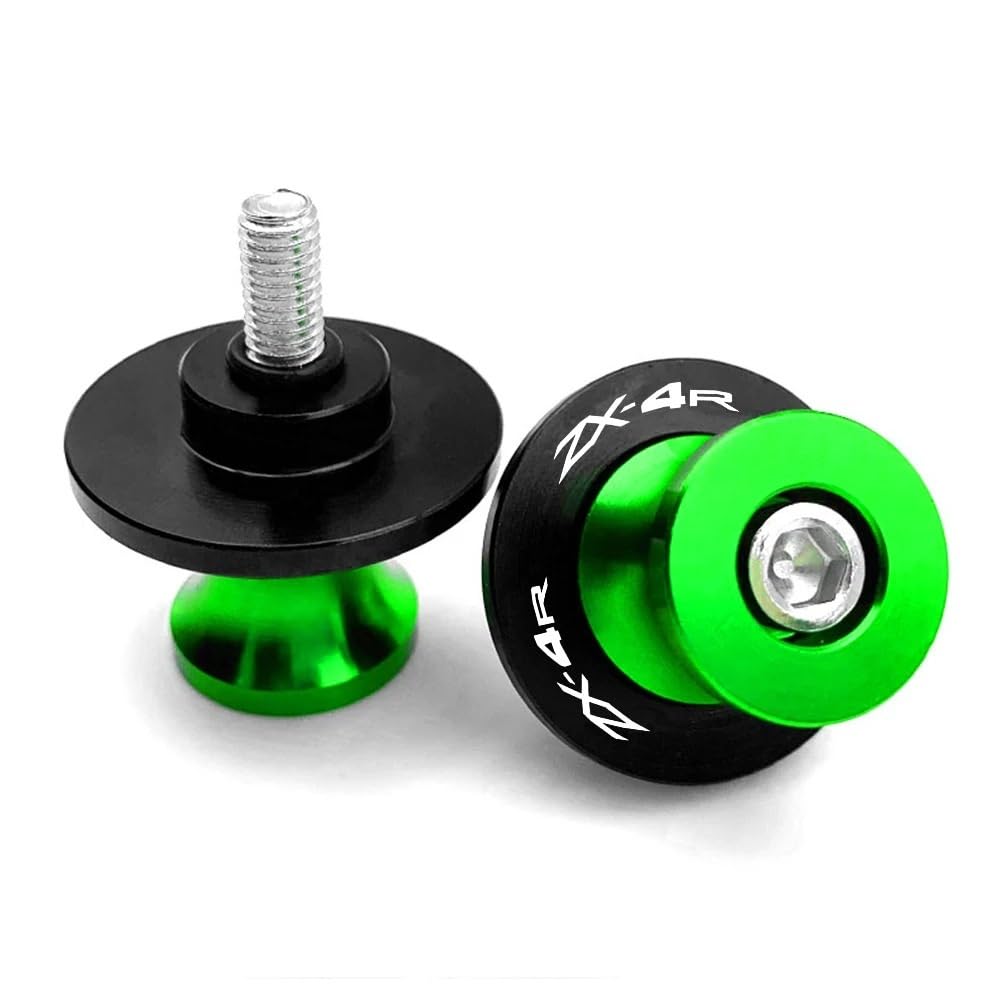 FJHEBIOUB Motorrad Schwinge Sliders Spulen Für Ninja ZX4R ZX-4R Ninja ZX 4R Ninja 2023 Motorrad Schwinge Spulen Hinten Stand Schrauben Sliders(Green) von FJHEBIOUB