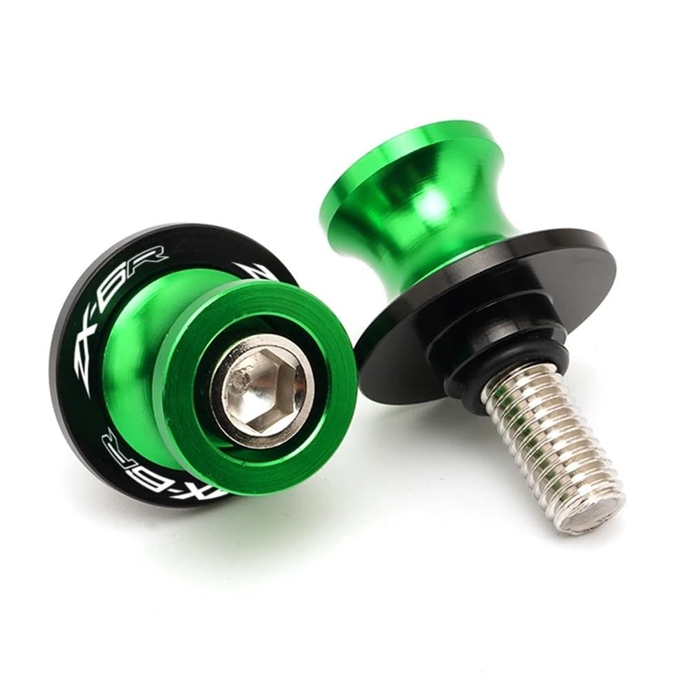 FJHEBIOUB Motorrad Schwinge Sliders Spulen Für Zx-6r Zx6r Zx636 2015-2023 Motorrad Aluminium Schwinge Spulen Slider 8mm Stand Schrauben(Green) von FJHEBIOUB