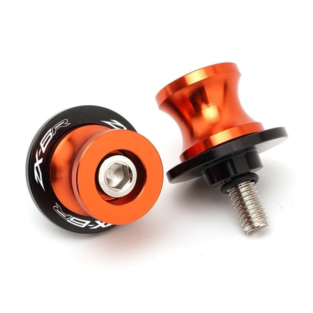 FJHEBIOUB Motorrad Schwinge Sliders Spulen Für Zx-6r Zx6r Zx636 2015-2023 Motorrad Aluminium Schwinge Spulen Slider 8mm Stand Schrauben(Orange) von FJHEBIOUB