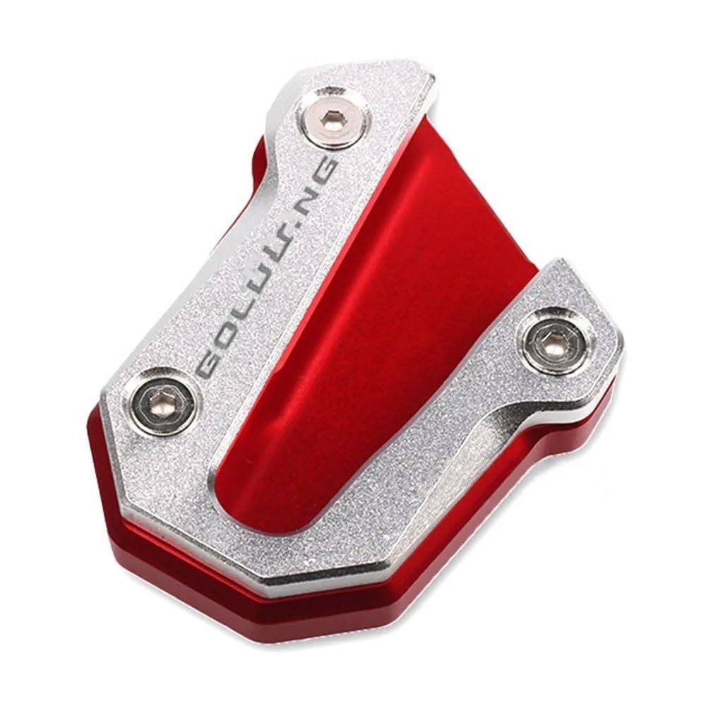 FJHEBIOUB Motorrad-Seitenständerpolster Für H&ONDA GL1800 Goldwing 1800 GL 1800 2018-2023 Motorrad CNC Kickstand Fuß Seitenständer Verlängerungspad(Red) von FJHEBIOUB