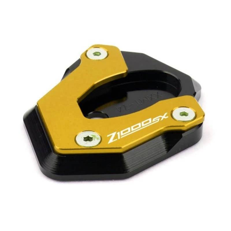 FJHEBIOUB Motorrad-Seitenständerpolster Für KA&WA&SA&KI Z1000SX Z 1000SX 2011-2021 Ninja 1000SX 2020-2023 Motorrad Kickstand Fuß Seite Ständer Verlängerung Pad(A-Gold) von FJHEBIOUB