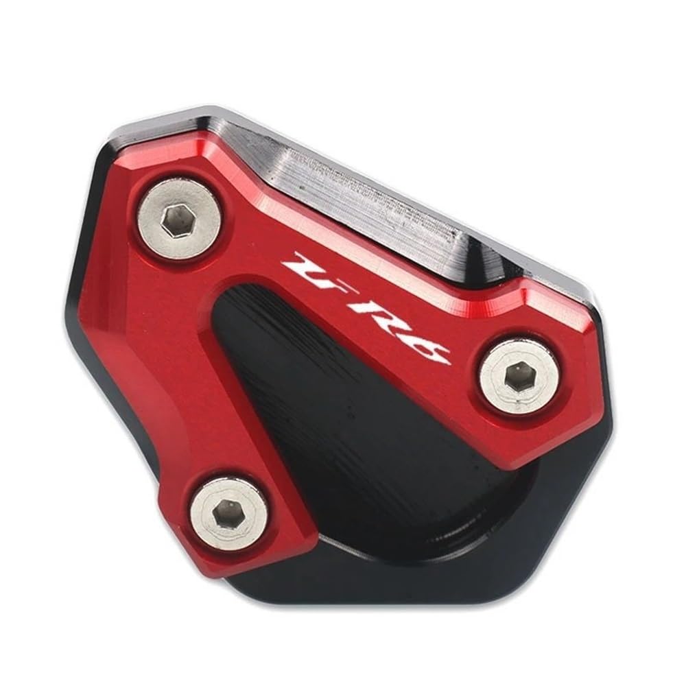 FJHEBIOUB Motorrad-Seitenständerpolster Für Y&AMAHA YZF-R6 YZFR6 YZF R6 2006-2016 Motorrad CNC Ständer Fuß Seitenständer Verlängerung Pad Stützplatte(Red) von FJHEBIOUB