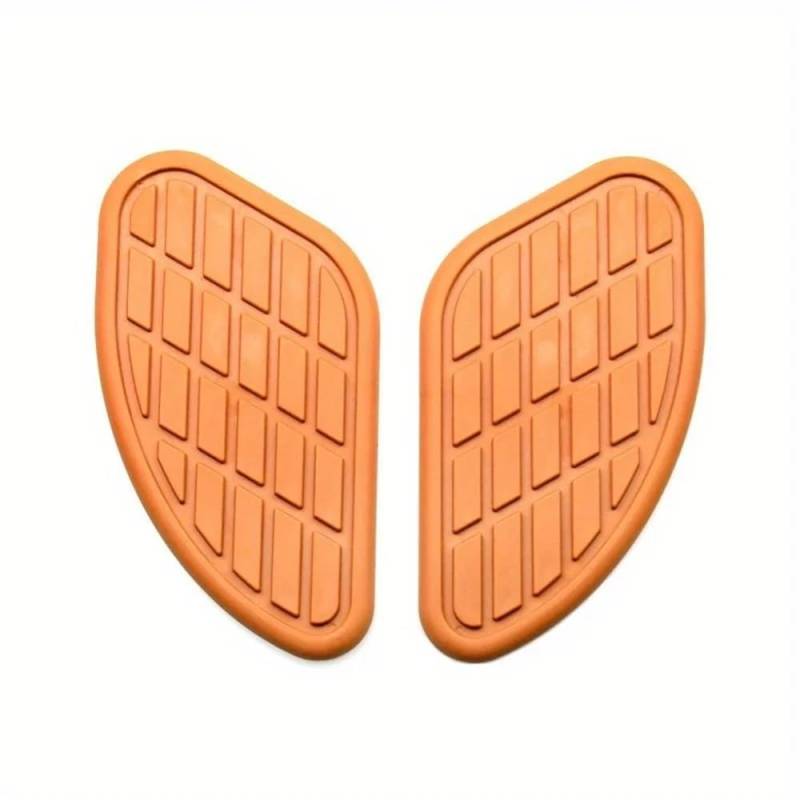 FJHEBIOUB Motorrad Tank Aufkleber Für H&ONDA Für Y&AMAHA Pack Retro Motorrad Gas Kraftstoff Tank Gummi Aufkleber Schutz Knie Tank Pad Grip Aufkleber(Orange) von FJHEBIOUB