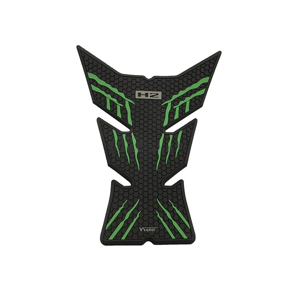 FJHEBIOUB Motorrad Tank Aufkleber Für Ka&wa&sa&ki Ninja H2 2021-2022 Motorrad Tank Traction Pad Side Gas Knie Grip Protector Anti-rutsch-Aufkleber(Black and Green in The Middle) von FJHEBIOUB