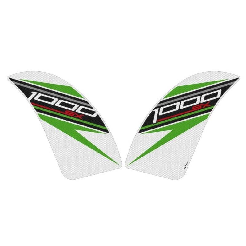 FJHEBIOUB Motorrad Tank Aufkleber Für Ka&wa&sa&ki Z1000SX 2011-2022 Z1000SX ABS 2011-2016 Motorrad Seite Tank Pad Schutz Knie Aufkleber(White) von FJHEBIOUB