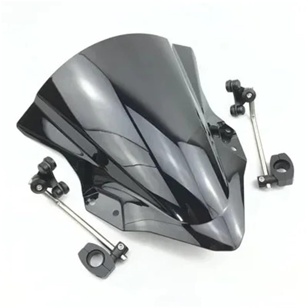 FJHEBIOUB Motorrad Windschutzscheibe Für Y&AMAHA MT125 FZ FZ1 FZ6 FZ8 FZ8N XJ6 MT-01 MT03 MT07 MT 2013 Motorrad-Windschutzscheibe Und Verstellbare Halterung(Black) von FJHEBIOUB