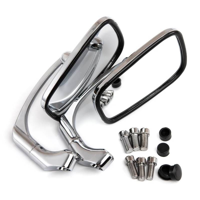 FJHEBIOUB Motorradspiegel Für H&ONDA Für Y&AMAHA Für Suzuki Motorrad L-bar Retro Rückspiegel(Chrome) von FJHEBIOUB